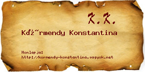 Körmendy Konstantina névjegykártya